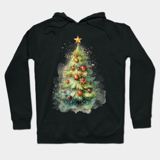 Watercolor Christmas Tree Hoodie